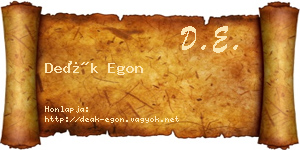 Deák Egon névjegykártya