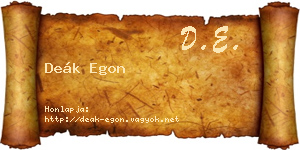 Deák Egon névjegykártya