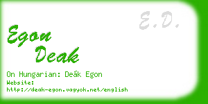 egon deak business card